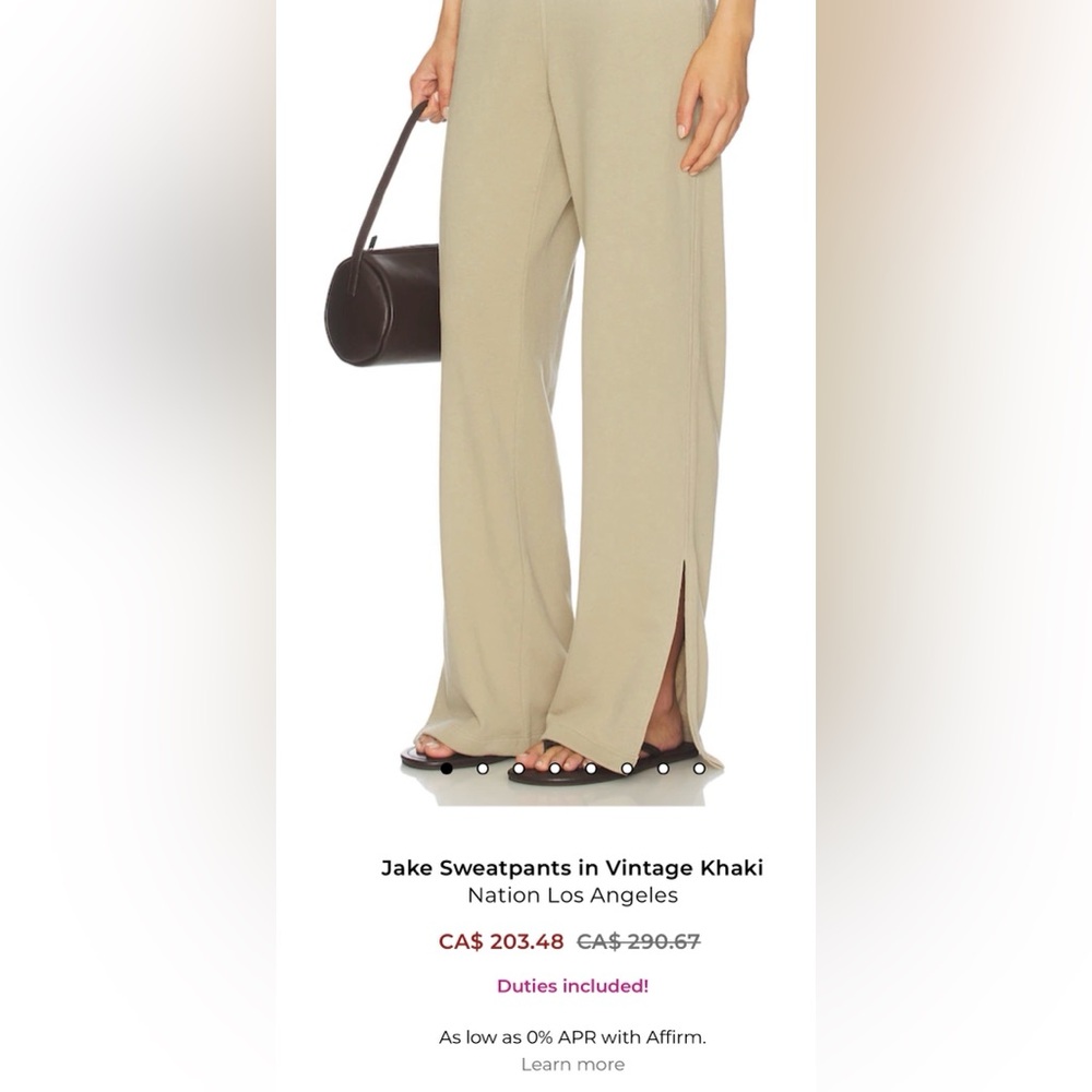 Nation LTD- Wide-Leg Split Hem Pull-On Pants in Light Beige - Picture 5 of 12